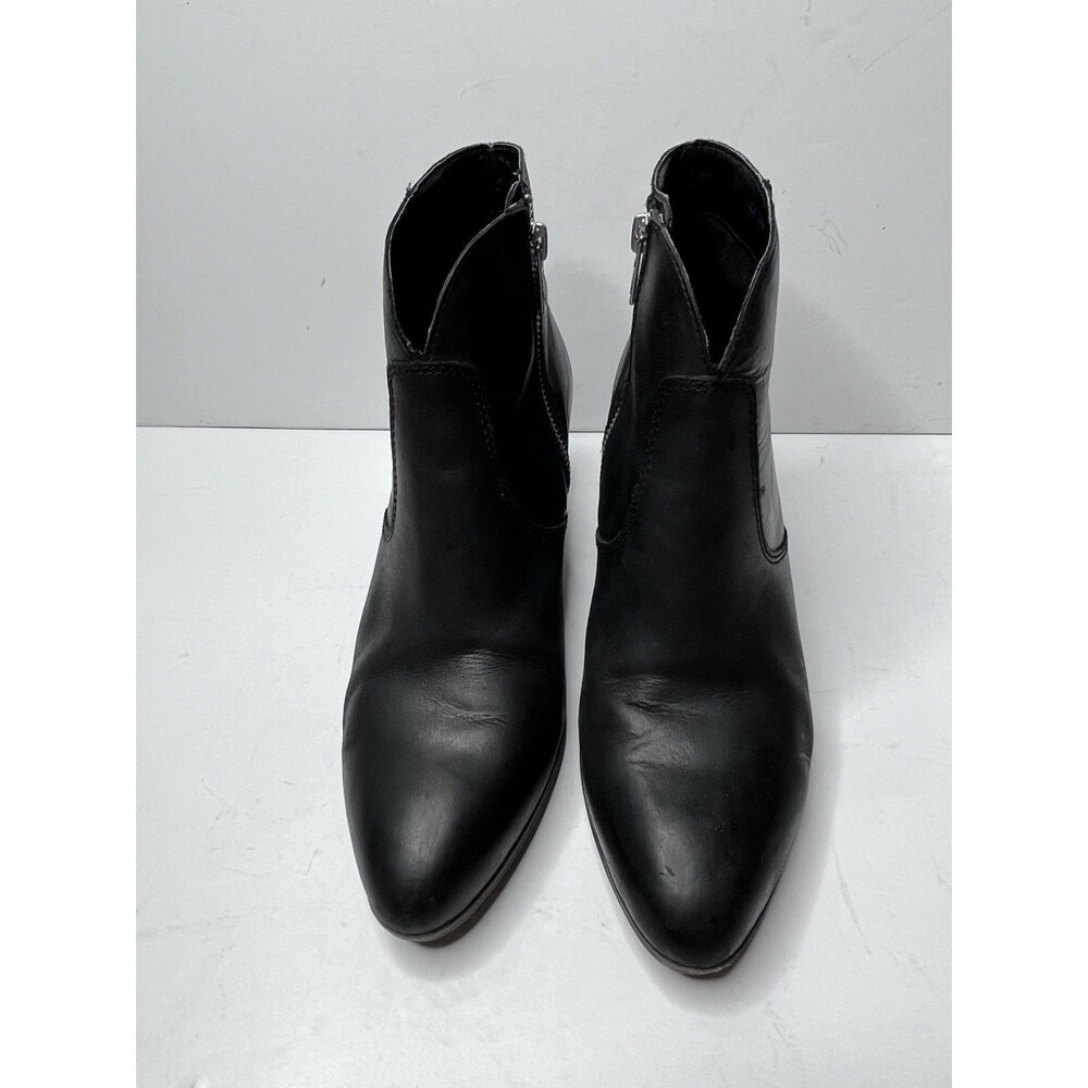 Frye Jennifer Black Leather Pointed Toe Side Zip Ankle Booties Women’s Size 7.5 - Picture 3 of 11